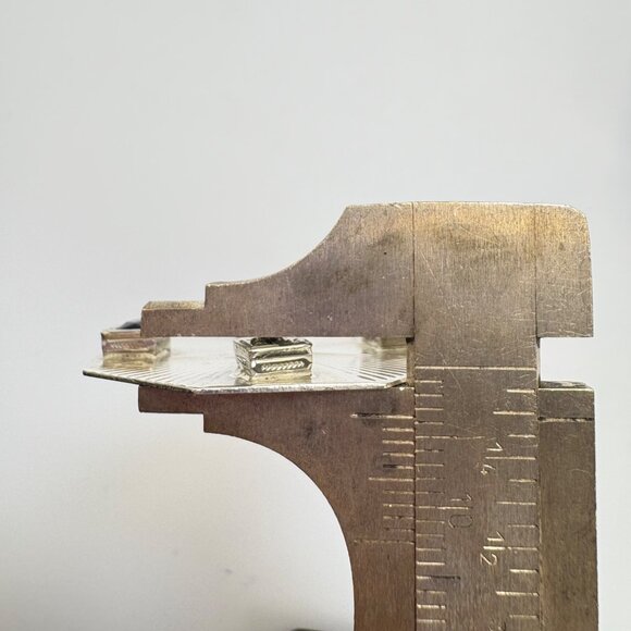 VTG Sterling Silver 925 Black & White CZ Octagonal Ridged Pendant Charm 1.25" - Picture 14 of 15